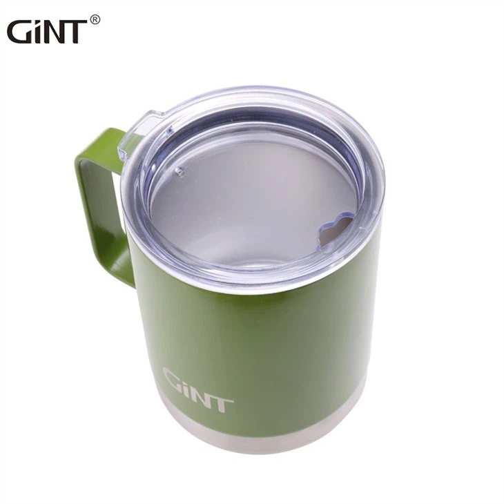 Stainless Steel Insulated Travel Coffee Vacuum Mug With Handle And Sliding Lid Manufacturers